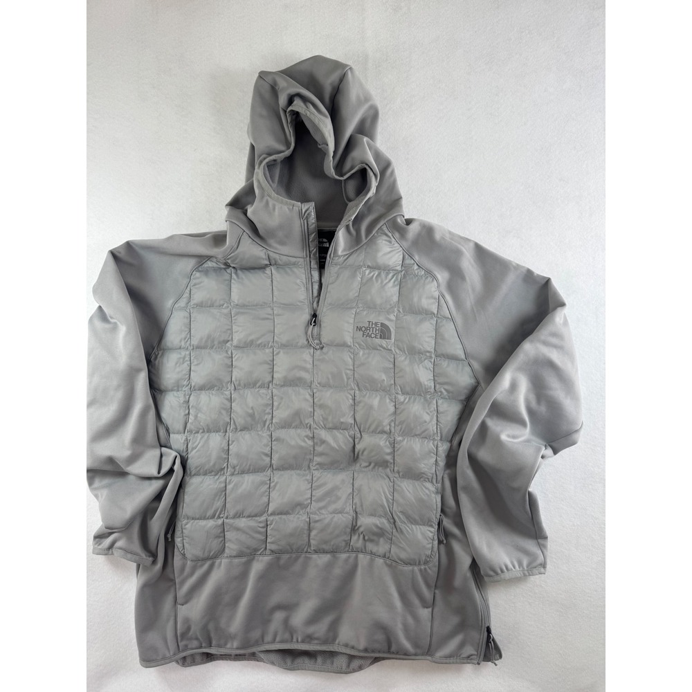 The North Face ThermoBall Eco Hybrid Hoodie Mens XL Grey Quarter Zip Pullover